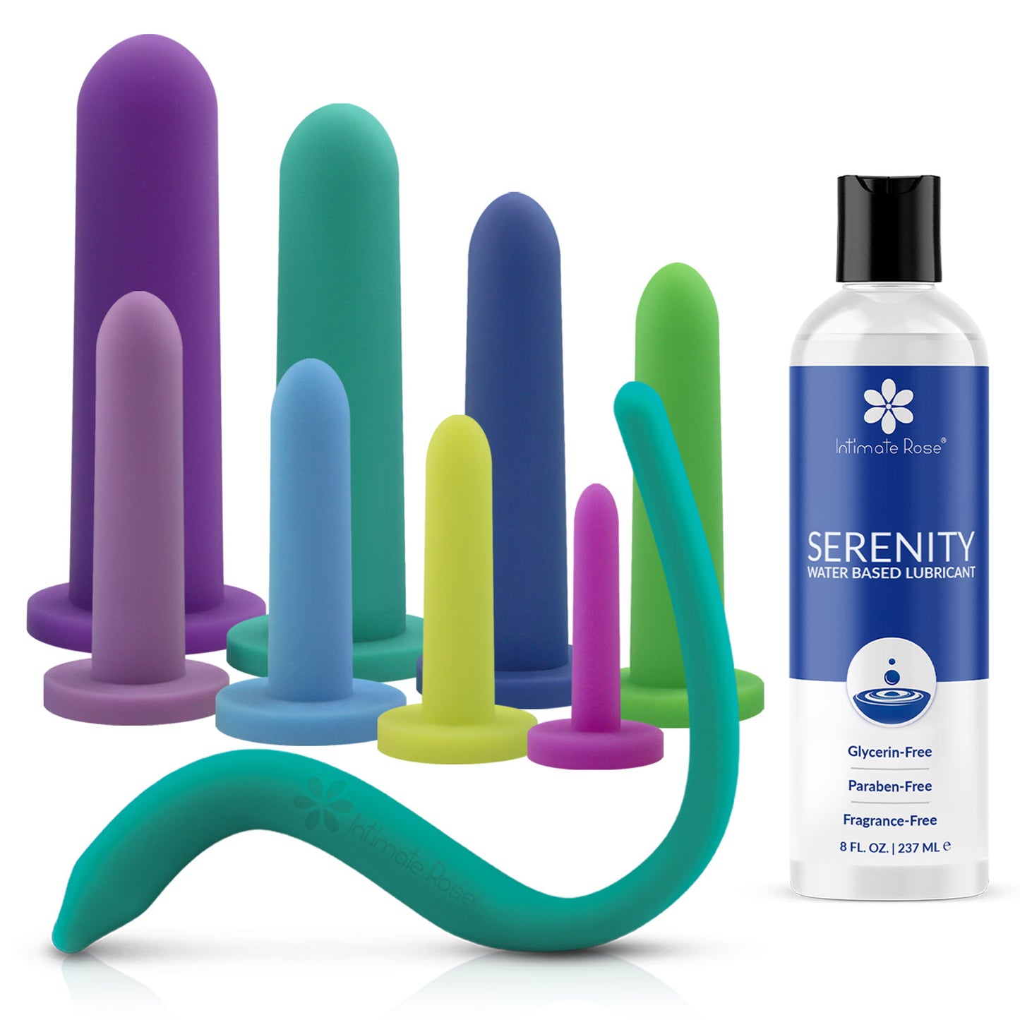Full Dilator Set - 8 Sizes + Vibrating Pelvic Wand + Serenity Lubricant (GS)
